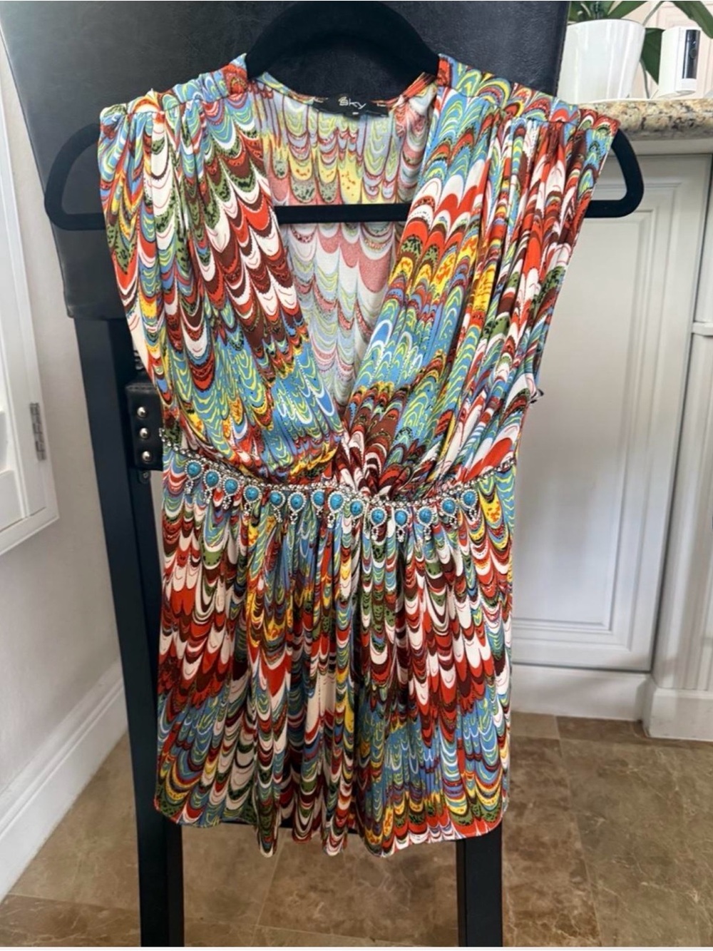 Sky Brand Multicolor Beaded-Waist Maxi top - Picture 3 of 9